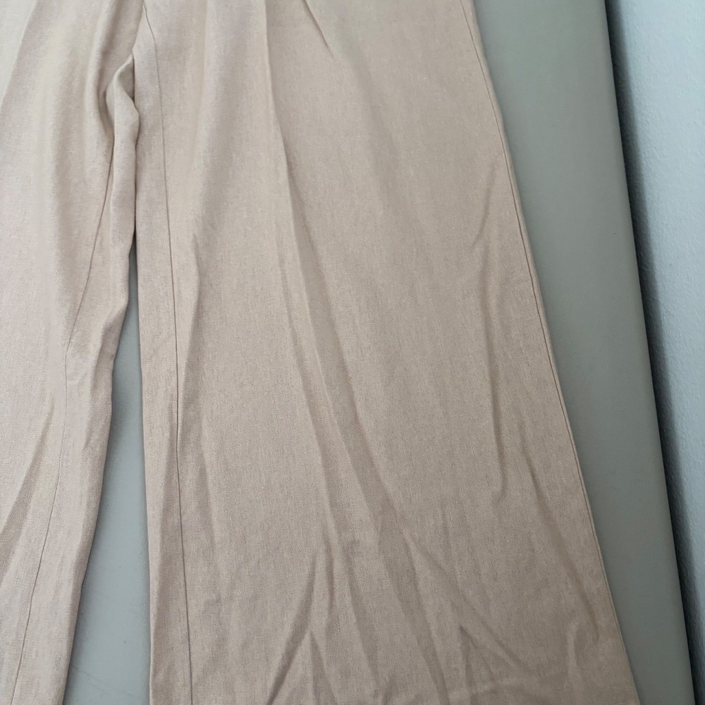 Hippie Rose Womens Tan Wide Leg Linen Blend Drawstring Pants Office  Size L Boho - Picture 8 of 11